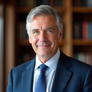 Portrait charismatique du Professeur Marc Dubois, expert en cardiologie préventive.