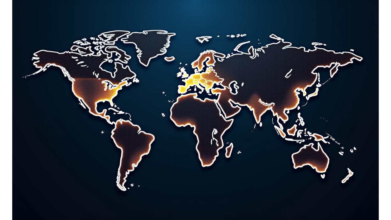 Carte du monde stylisée avec des points lumineux désignant les 50+ destinations couvertes par Étoile Voyage avec nos équipes locales