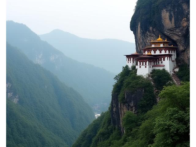 Monastère de Taktshang (Tigre's Nest) perché sur une falaise au Bhoutan