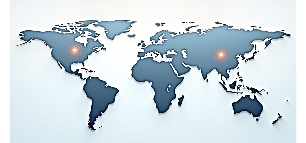 Carte interactive stylisée du monde mettant en évidence les destinations phares d'Étoile Voyage.