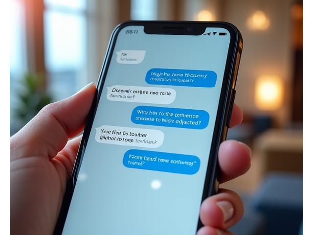 Illustration d'une interface de chat IA élégante sur un smartphone, avec un arrière-plan flou de monuments de voyage.