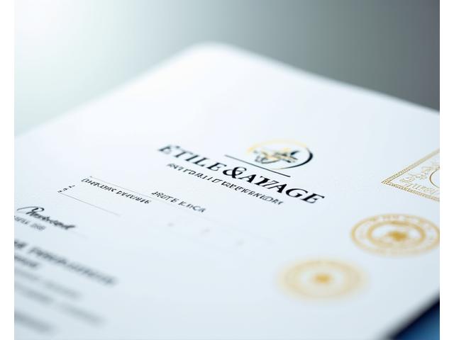 Document d'entreprise avec logo stylisé et caractères juridiques.