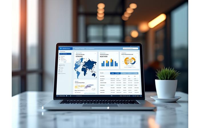 Interface utilisateur intuitive de la plateforme de gestion de voyages d'affaires d'Étoile Voyage, affichant un tableau de bord et des options de réservation.