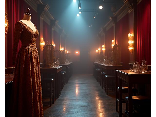 Coulisses d'un opéra élégant, montrant des artistes se préparant.