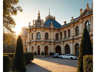 Vue extérieure d'un hôtel de luxe prestigieux, symbolisant nos partenariats exclusifs.