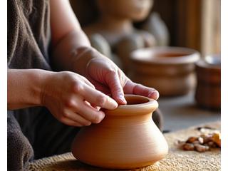 Artisan local fabriquant des objets traditionnels