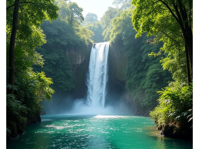 Paysage luxuriant et biodiversifié du Costa Rica avec une cascade