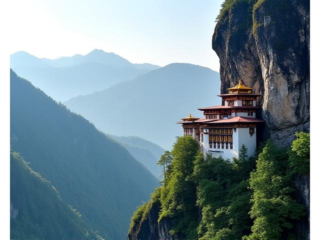 Monastère perché dans les montagnes du Bhoutan